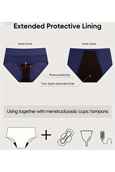 miatamer Menstural Dönem Sızdırmaz Rahat Esnek Yumuşak Regl Kilotu Iç Çamaşırı, Regl Külodu