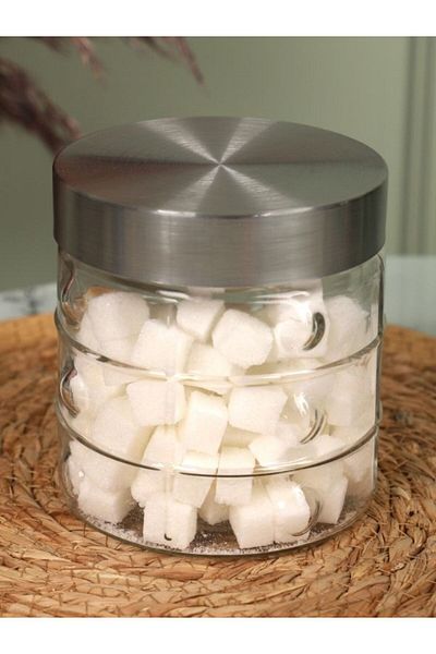 Viyalente Glass Jar with Metal Lid 900 Cc