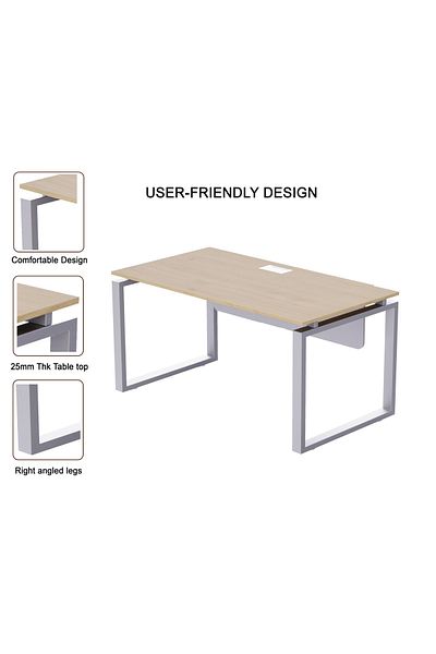 Mahmayi Carre 5114 Modern Workstation without Drawer Computer Desk Natural Davos Oak Ideal for Home