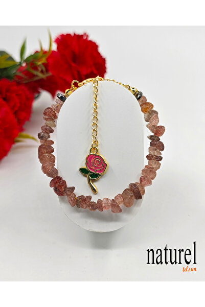 Naturel Tılsım سوار نسائي من حجر الكوارتز الطبيعي المكسور |   حجر الحب والشفاء