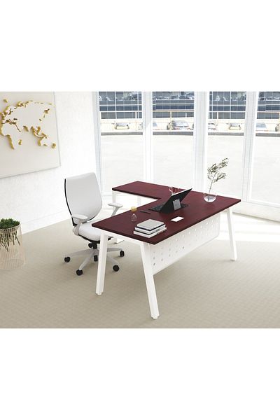 Mahmayi Bentuk 139-14L Apple Cherry Modern Workstation without drawer