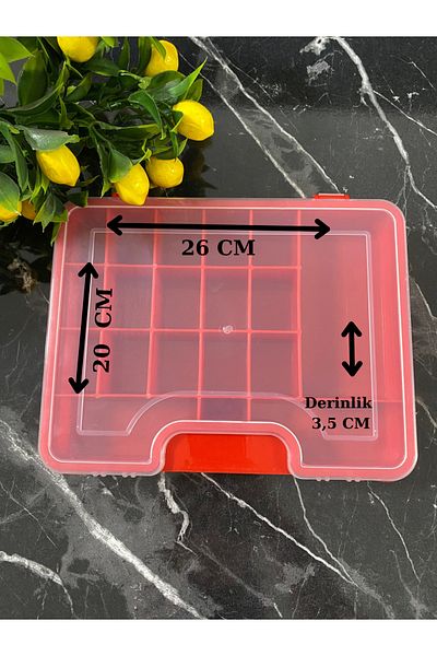 Dr.Yontuç Colorful 18 Compartment Beads, Jewelry Tool, Hobby Organizer Box