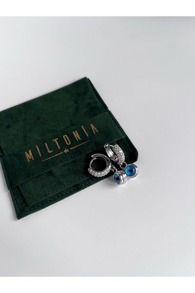 Miltonia Evil Eye Zircon Stone Steel Earrings
