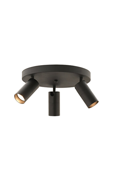 Apliqa Dusan Siyah 3Lü Plafonyer Modern Retro Tasarım Spot Avize