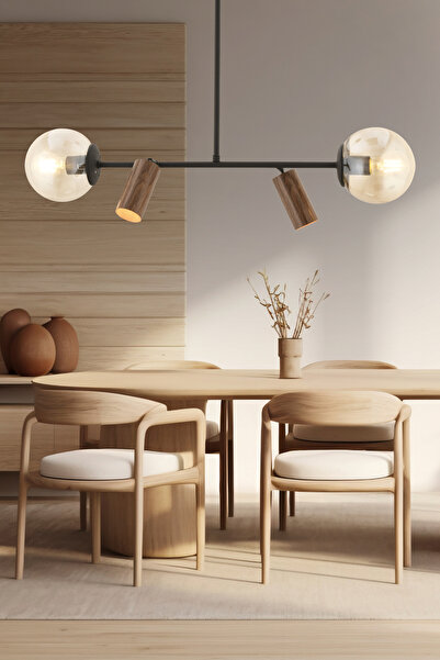 Apliqa Alkan Siyah 4Lü Sarkıt Modern Retro Tasarım Spot Avize