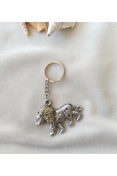 Hd Marketim حقيبة سيارة منقوشة على شكل حيوان أسد معدني مع مفتاح - زخرفة المحفظة