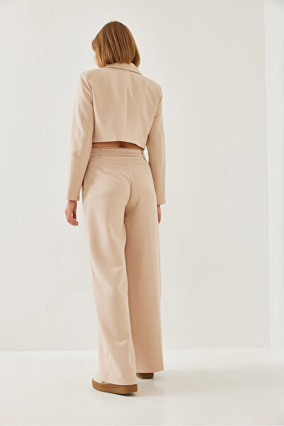 Bianco Lucci Women's Crop Jacket Double Bottom Top Suit 36373 60251974