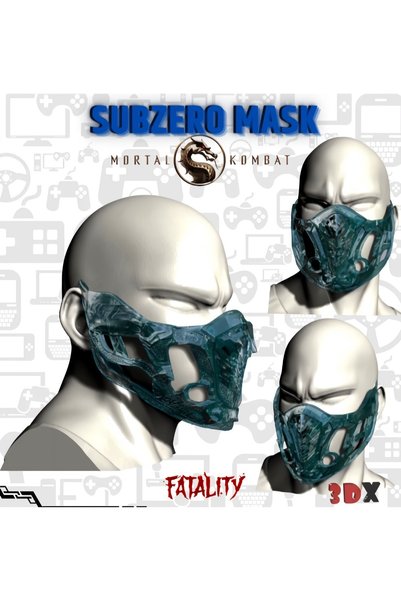 KemX3D Mortal Kombat Subzero Mask - Adult Compatible