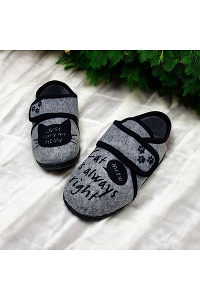 GEZER Children's Daily Winter Velcro Adjustable Cat Slippers