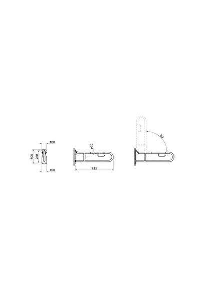VitrA Arkitekta A44468 Katlanabilir Tutunma Barı