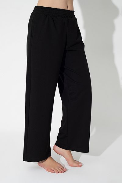 ModaLeaf Pantaloni de sport negri cu tăietură largă cu două fire 501