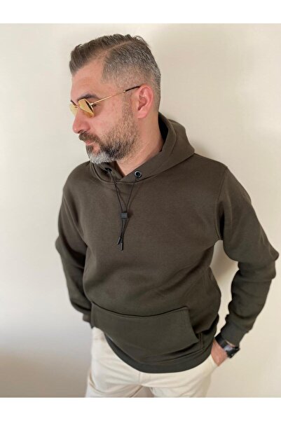 BENESSE три нитки товстий зимовий без принта простий прямий капюшонний світшот