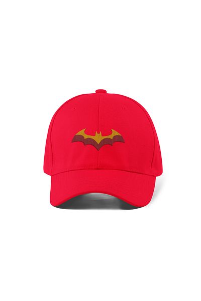 QUATEX Pălărie Brodată Batsman – Roșu 100% Bumbac Gabardine Model Unisex