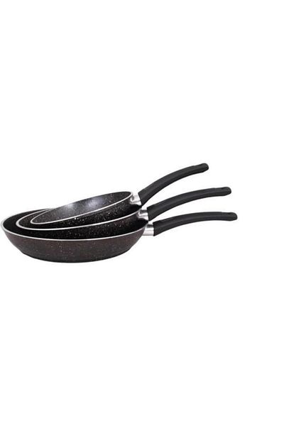 Mehtap Set of 3 Quartz Granite Pans 18-22-26 cm
