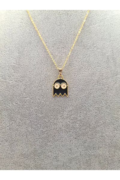 Han Ticarethane Gold Color Black Ghost Model Necklace