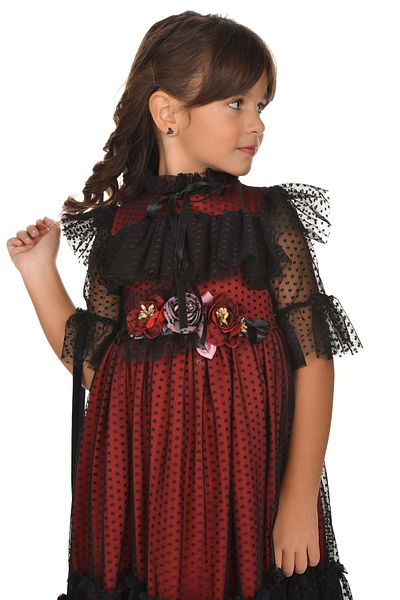 Mnk Baby&Kids Vintage Red Lace Bag Dress - Mnka248