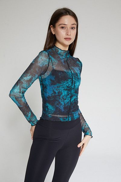 Chandraswear Green Women's Tulle Blouse - Nules