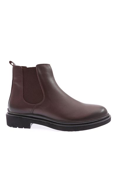 DGN Men's Chelsea Boots - Brown Analin Genuine Leather, Rubber Sole 61310223210