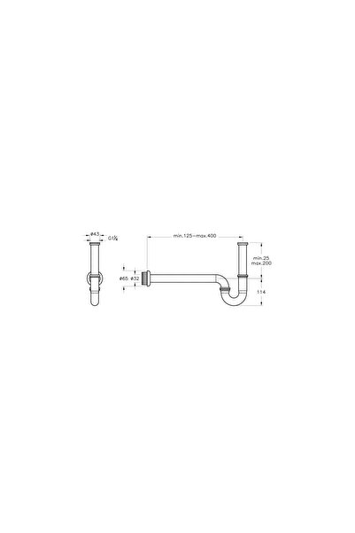 VitrA A45151 Lavabo Sifonu, P Tipi, Krom