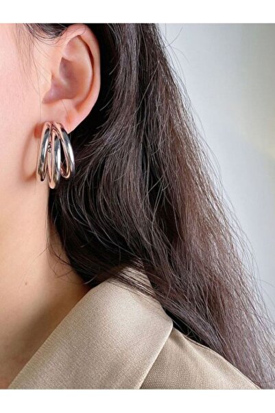 Ervalina Klipsli Çelik Küpe