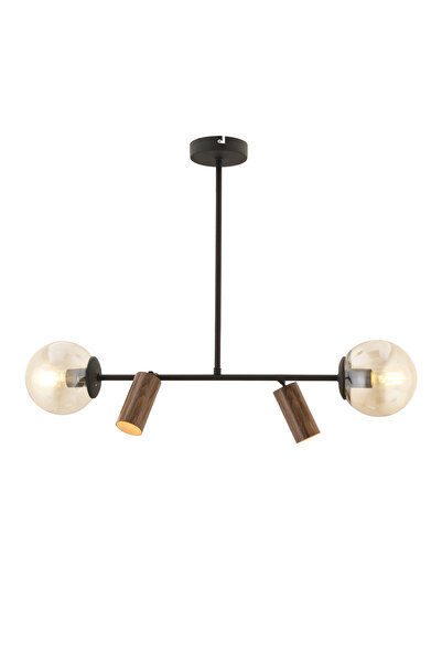 Apliqa Alkan Siyah 4Lü Sarkıt Modern Retro Tasarım Spot Avize