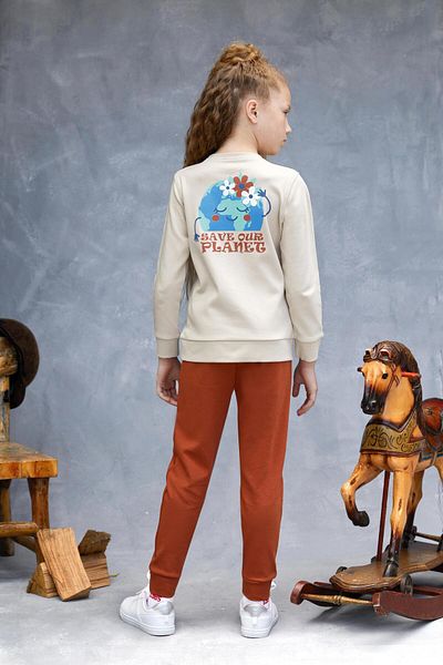 Elsima Girl's Winter Pajamas - Stone Color