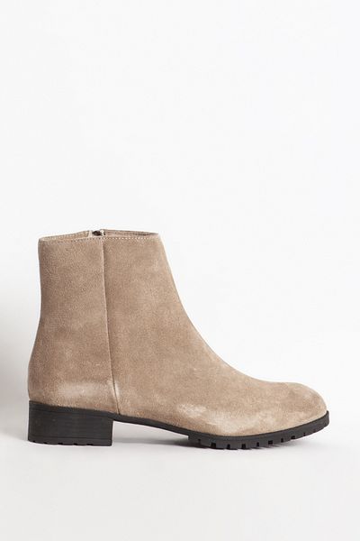 Dericlub Suede Mink Γυναικείες καθημερινές μπότες - Φερμουάρ, Γνήσιο δέρμα, Br 06048