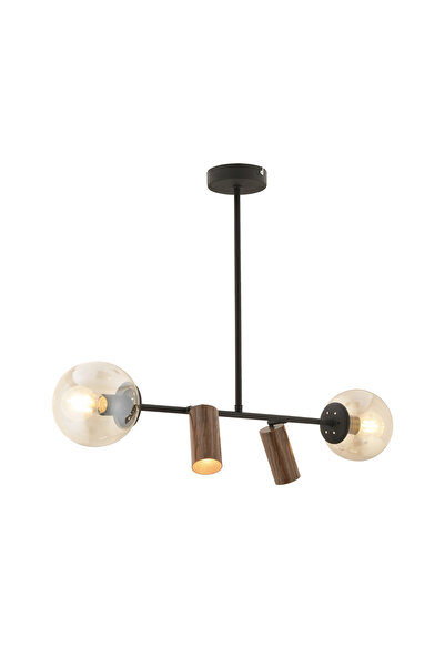 Apliqa Alkan Siyah 4Lü Sarkıt Modern Retro Tasarım Spot Avize