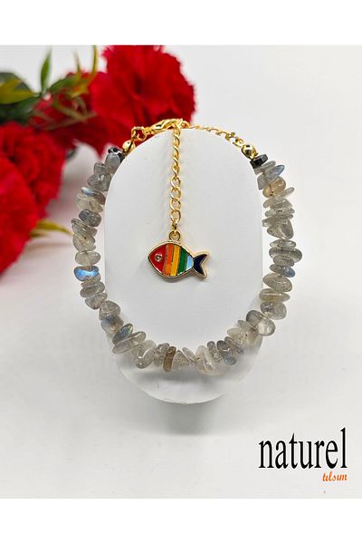 Naturel Tılsım Labradorite Broken Natural Stone Women's Bracelet