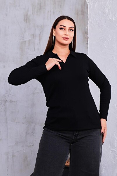 Siyezen Μπλούζα με λαιμόκοψη πόλο από βαμβάκι και λύκρα σε μεγάλο μέγεθος