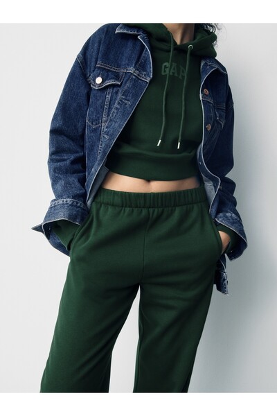 GAP Kadın Yeşil High Rise Boyfriend Jogger Eşofman Altı