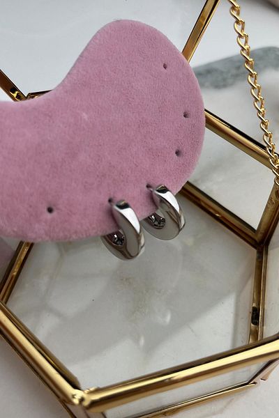 Modex Silver Color Brass Hoop Earrings (2cm)