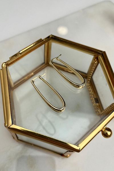 Modex Plain Plate Oval Earrings (Size:3,5Cm)