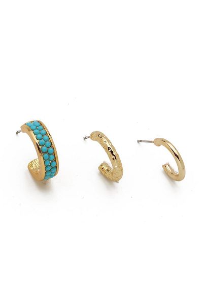 Modex Turquoise Jewelled Earrings Set