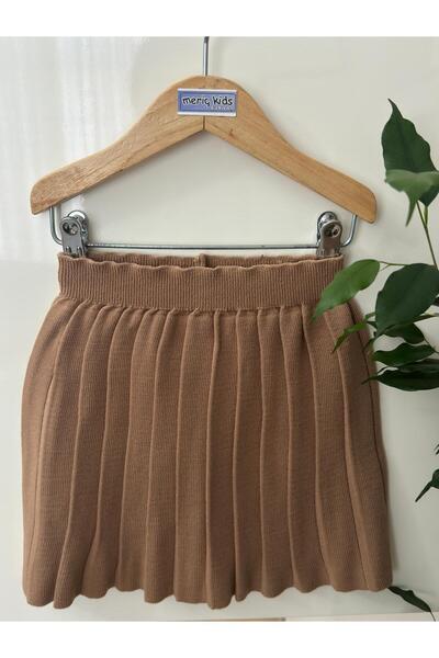 Meriç bebe Girl's Elastic Waist Pleated Knitwear Trend Skirt