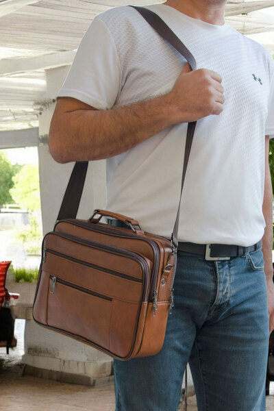 Lederax Genuine Leather Case Hand and Shoulder Bag Oversized Horizontal Ld504