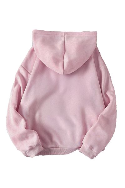 Mythologie Fire and Water Pattern Sweatshirt Set of 2 - Pink Black, Hooded Oversize