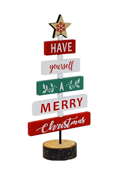 Sole Ahşap Kütüklü Dekoratif Çam Ağacı 27 cm - Dekoratif ve Hediyelik Ahşap Y...