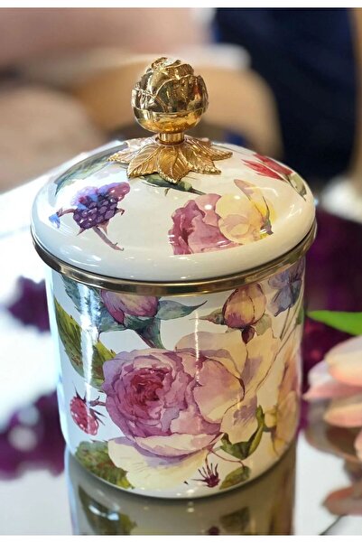 missbety MİSS BETY - DUFY ROSE DELUXE 12 CM KAVANOZ - GÜL DESENLİ LÜX PORSELE...