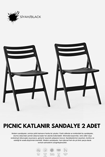 Daim Plastik PİKNİK KATLANABİLİR SANDALYE 2 Li Set