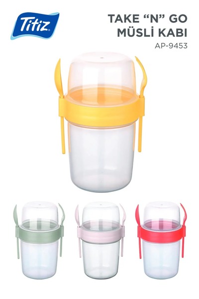 MG HOME Take'N Go 650ml Practical Portable with Spoon Lid Storage Container for Oat Yogurt Muesli Diet