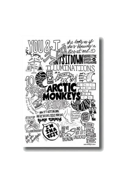 DEFFTER غلاف صلب من Music Of The Word Arctic Monkeys مقاس 14x20، دفتر ملاحظات مكون من 96 صفحة