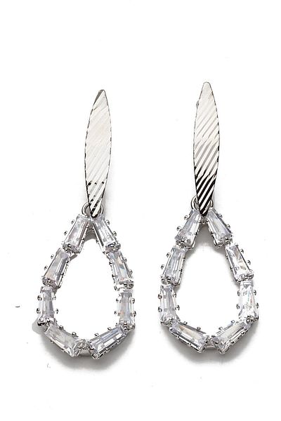 Modex Baguette Stone Drop Earrings