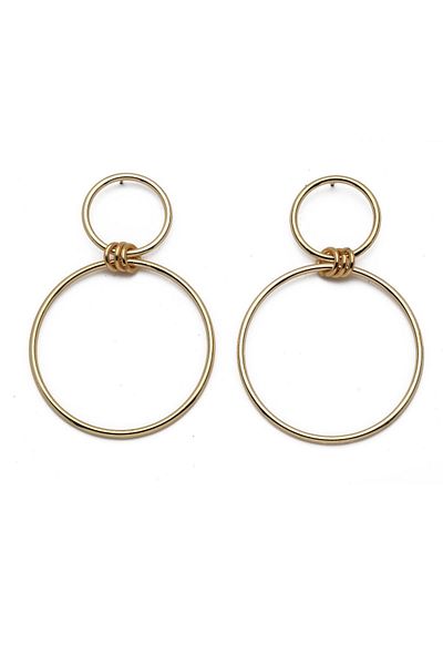 Modex Gold Color Hoop Dangle Earrings (9cm)
