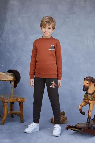 Elsima Boy's Winter Pajamas Set - Cinnamon