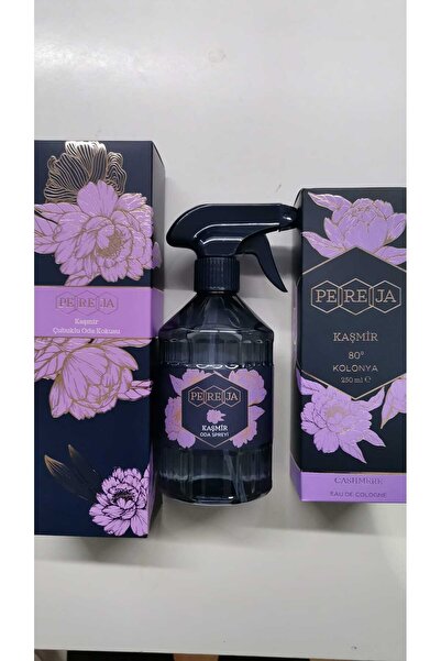 Peraja Kaşmir Koku Serisi Kolonya Cam Şişe 250 ml Sprey, Oda Kokusu 500 Ml, Ç...