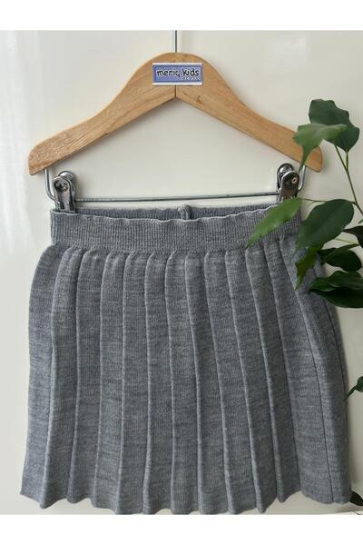 Meriç bebe Girl's Elastic Waist Pleated Knitwear Trend Skirt