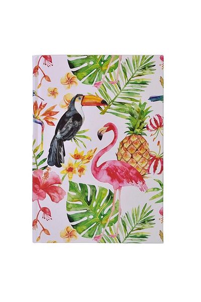 DEFFTER Paradise Flamingo Tucan Hard Cover 14X20 Sheets Lined 96 Sheets Note Book