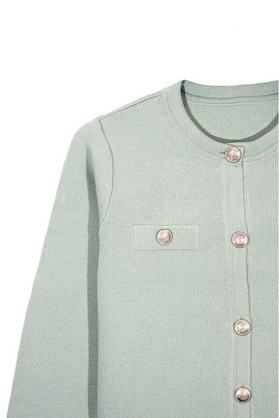 SHERIN Mint Buttoned Knitwear Cardigan