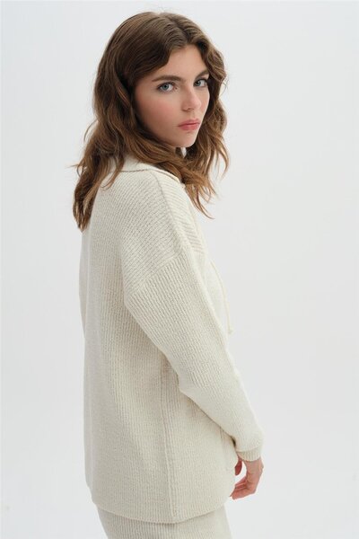 SHERIN Светр з коміром-поло екрю